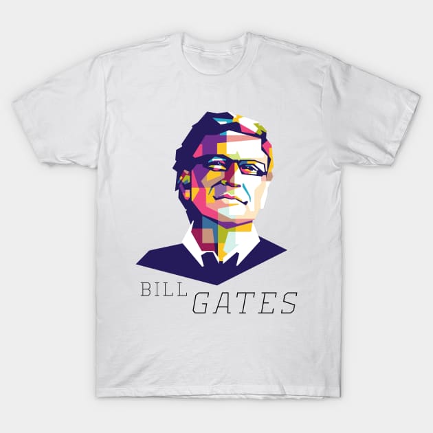 Bill Gates Colorful Geometric art T-Shirt by AwHM17